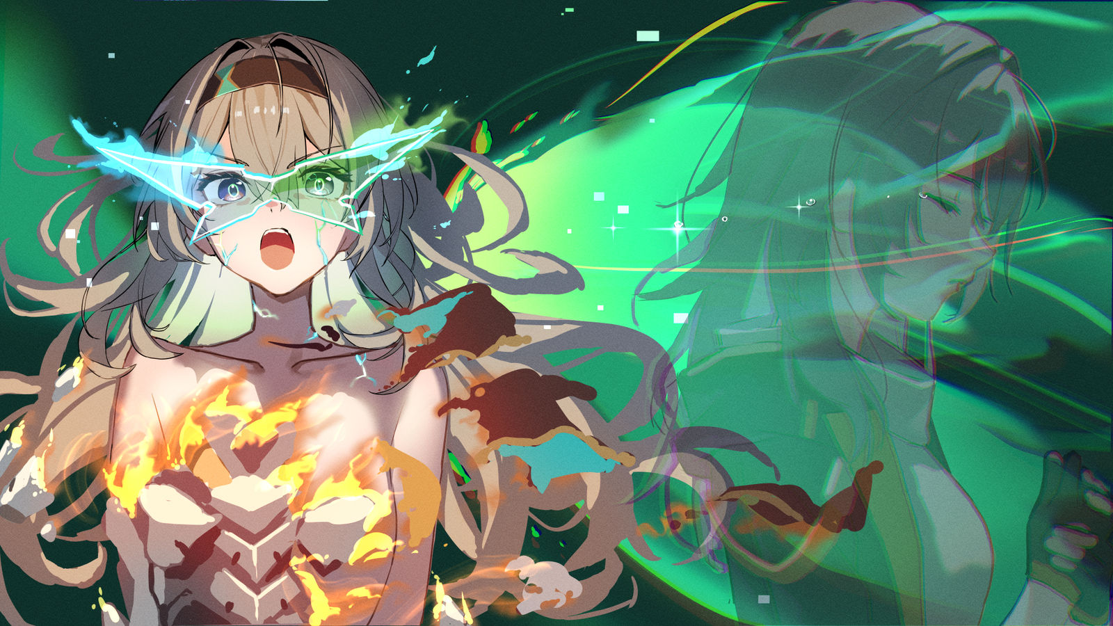 本気「銀狼＆ホタル」插画图片壁纸