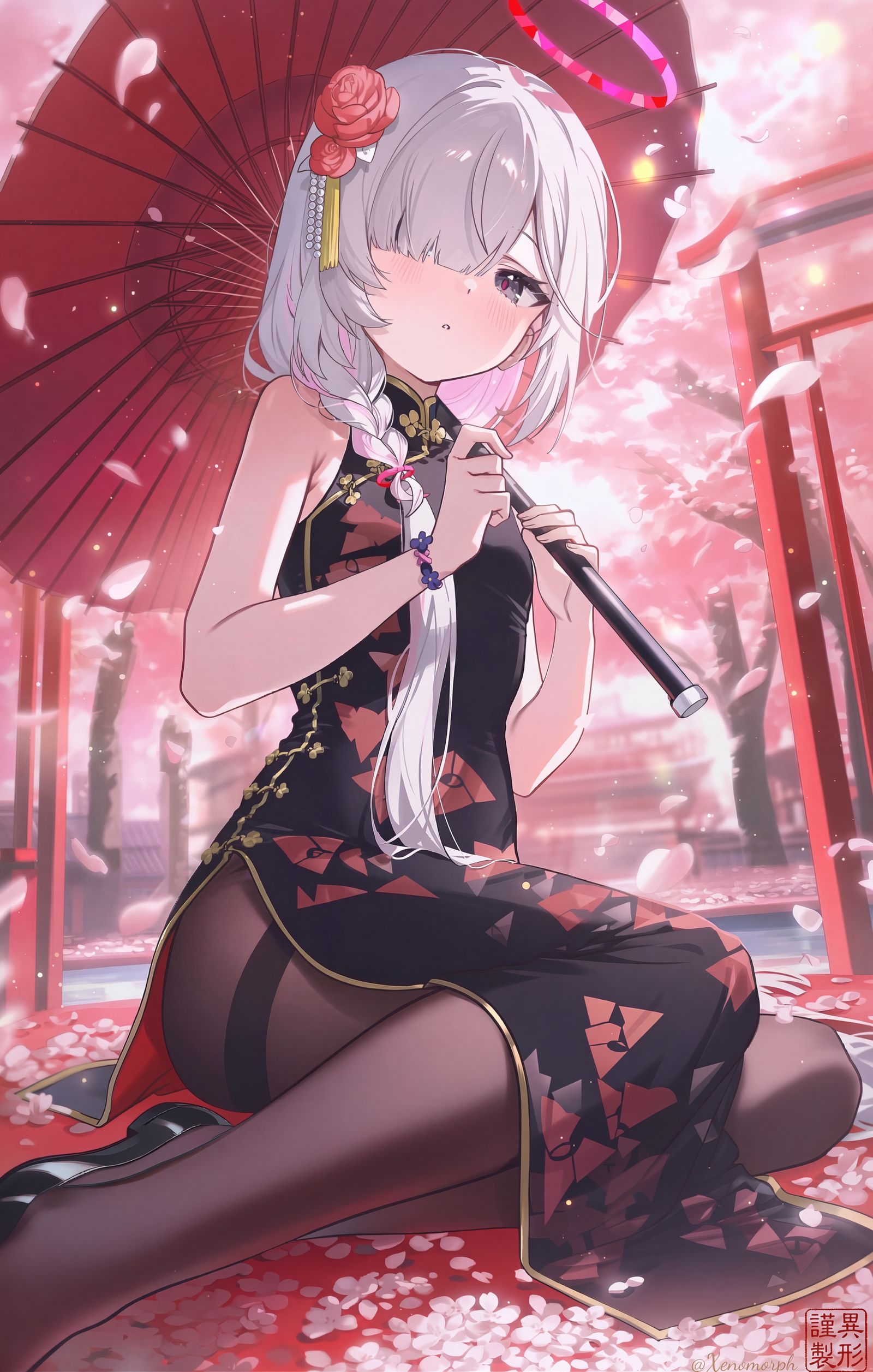 桜華墨影插画图片壁纸