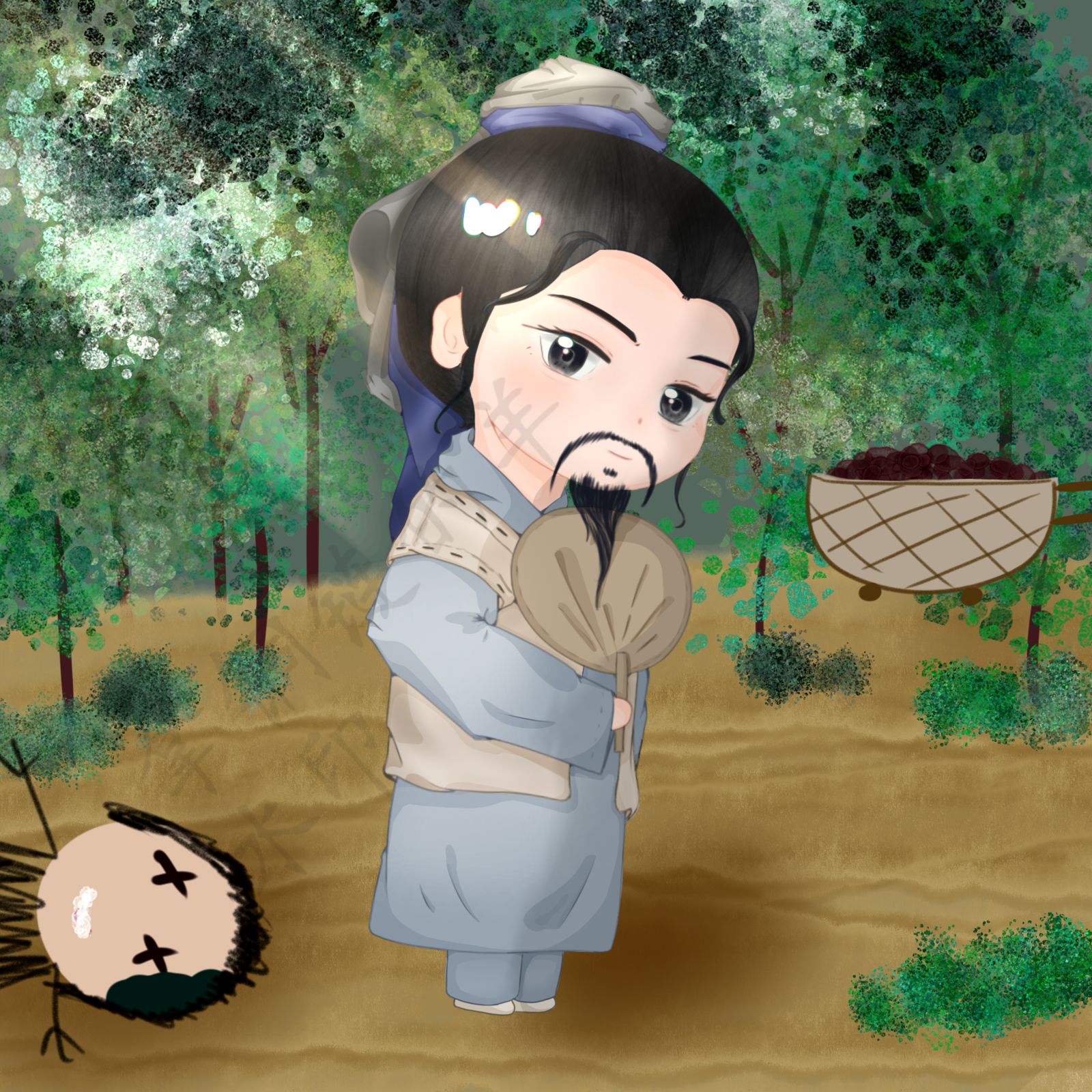 人照片转Q版-智取生辰纲插画图片壁纸