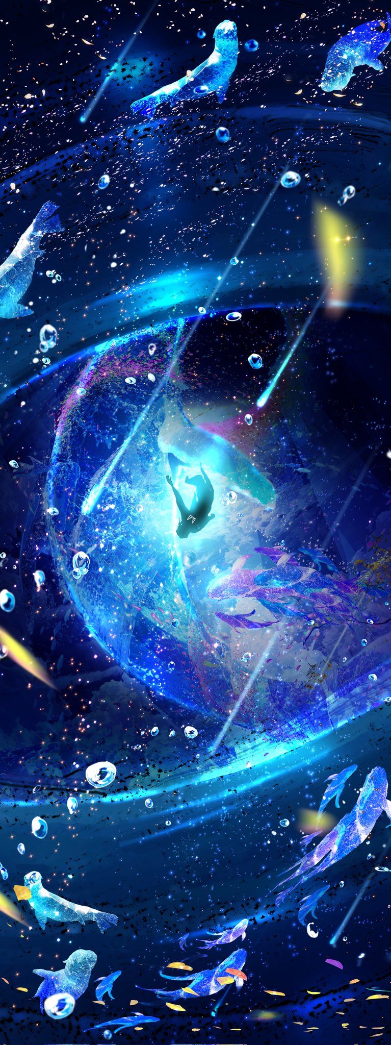 大きな瞳に映るもの「くじら座流星」 ※タップ推奨插画图片壁纸