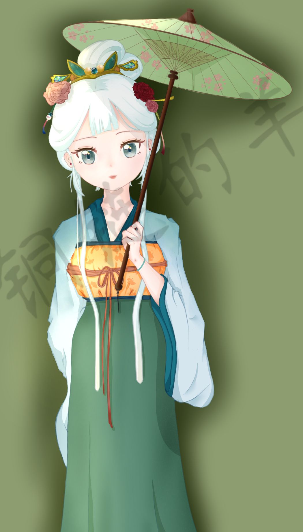 打伞~插画图片壁纸