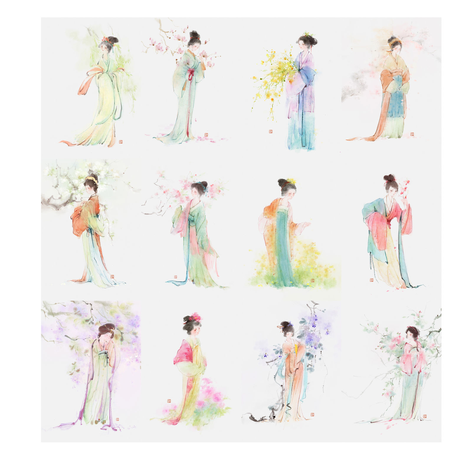 花事未了 春插画图片壁纸