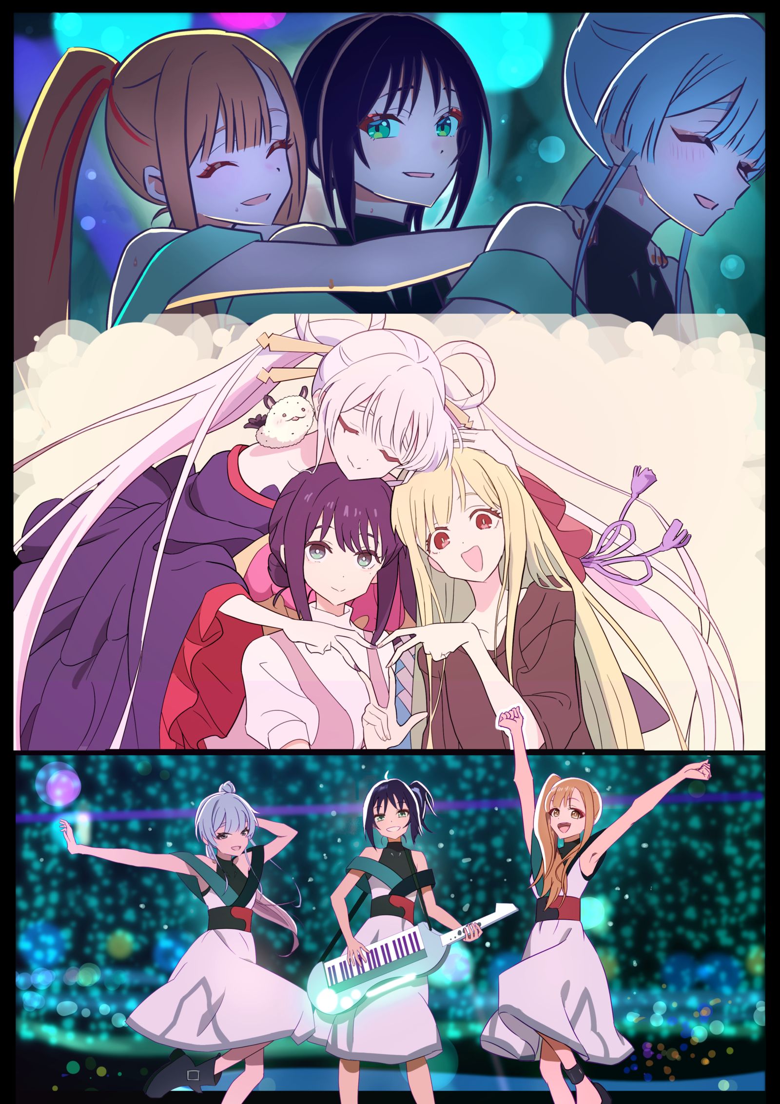 超かぐや姫！３人の好きなシーン模写。插画图片壁纸