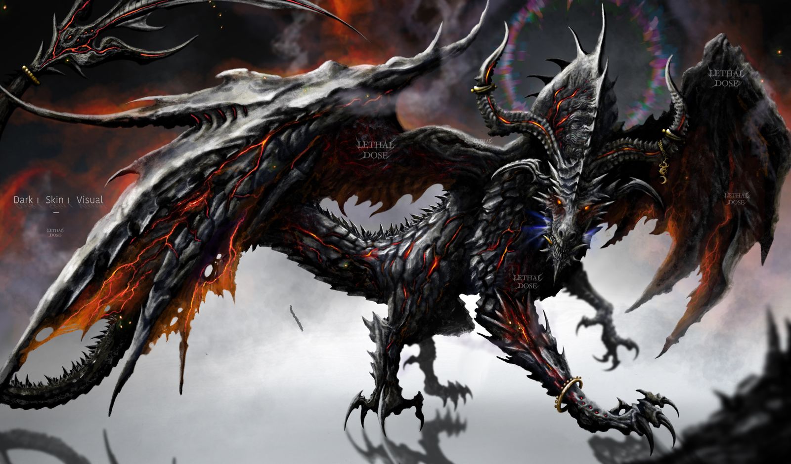 暗黑插画 | 焚界之脊 | 幻想生物 | 龙设约稿头像同人高清图