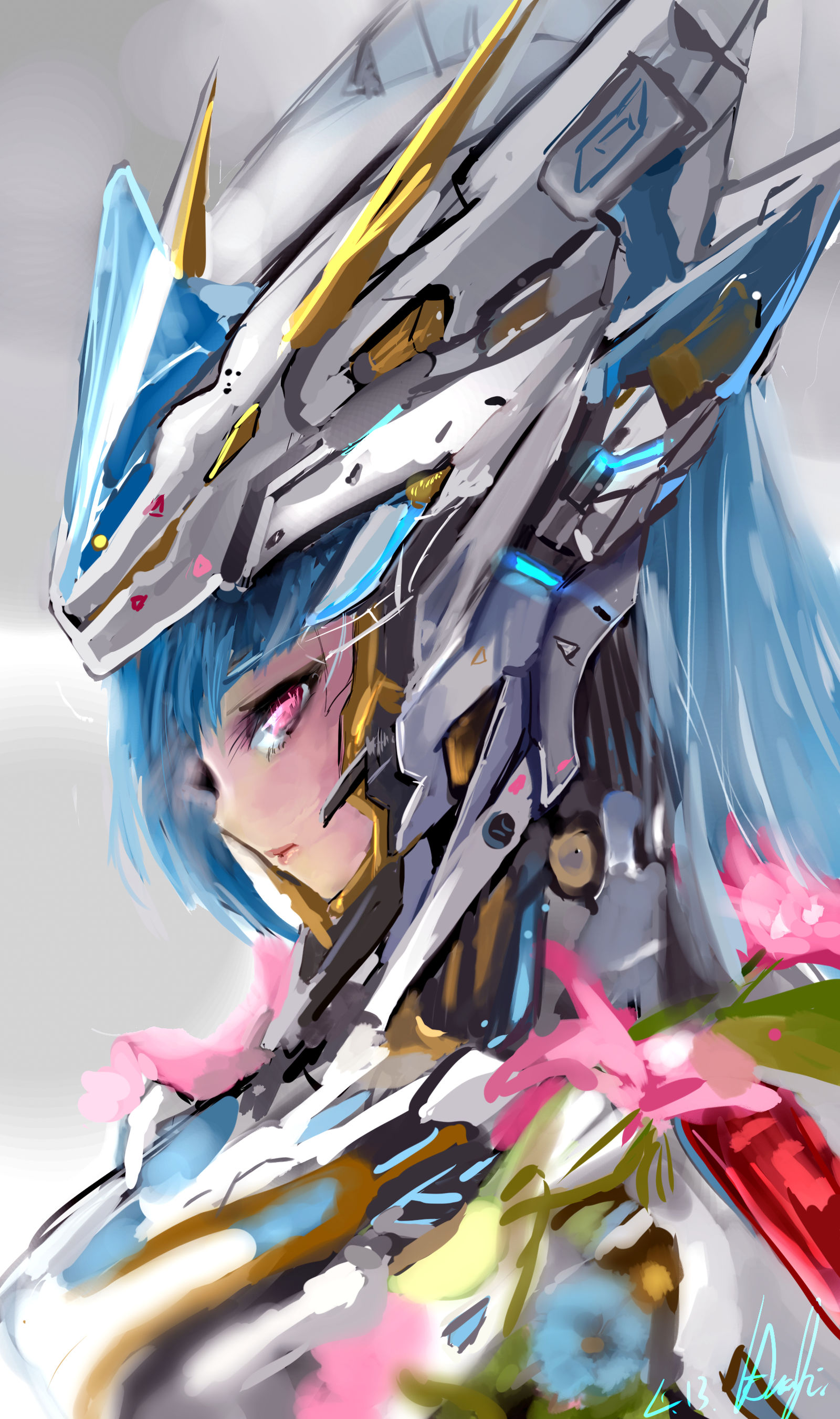 赛博机械美少女头像同人高清图