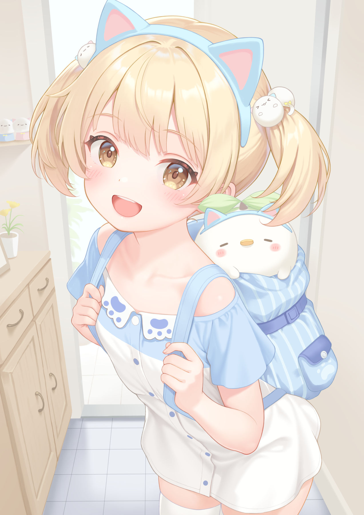 行ってきにゃーす！插画图片壁纸