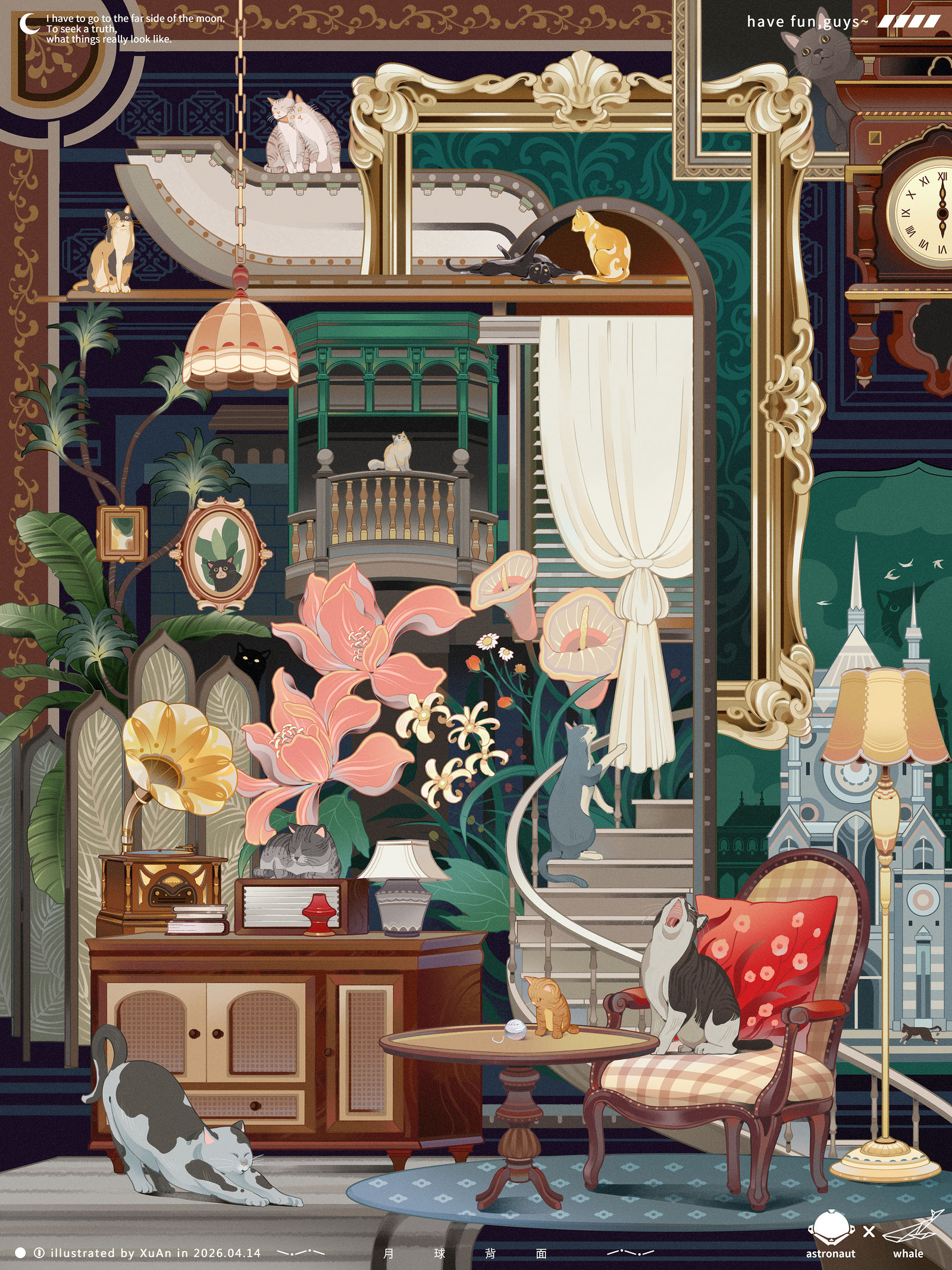 这张图藏了十六只猫咪头像同人高清图