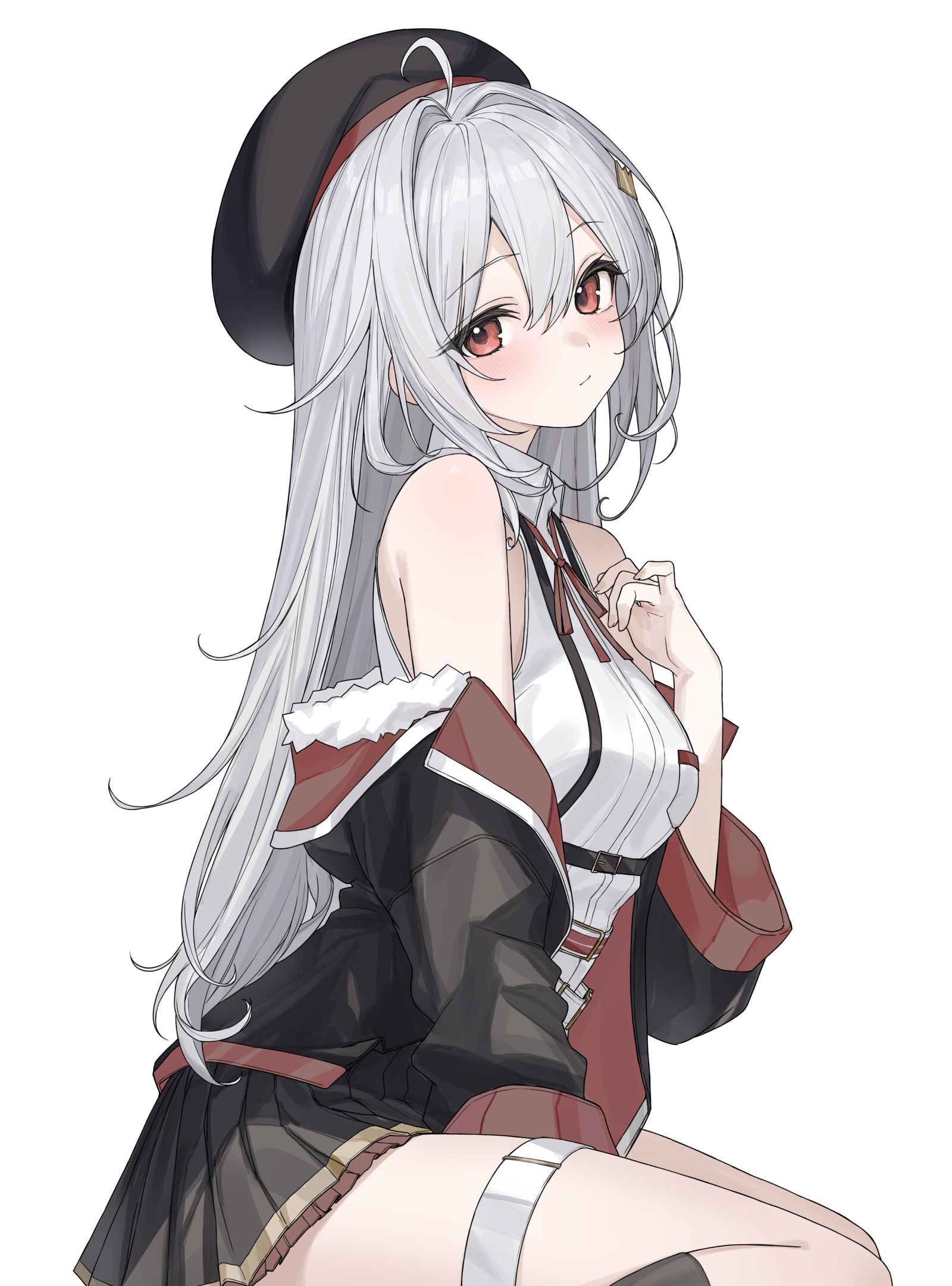 white&red插画图片壁纸