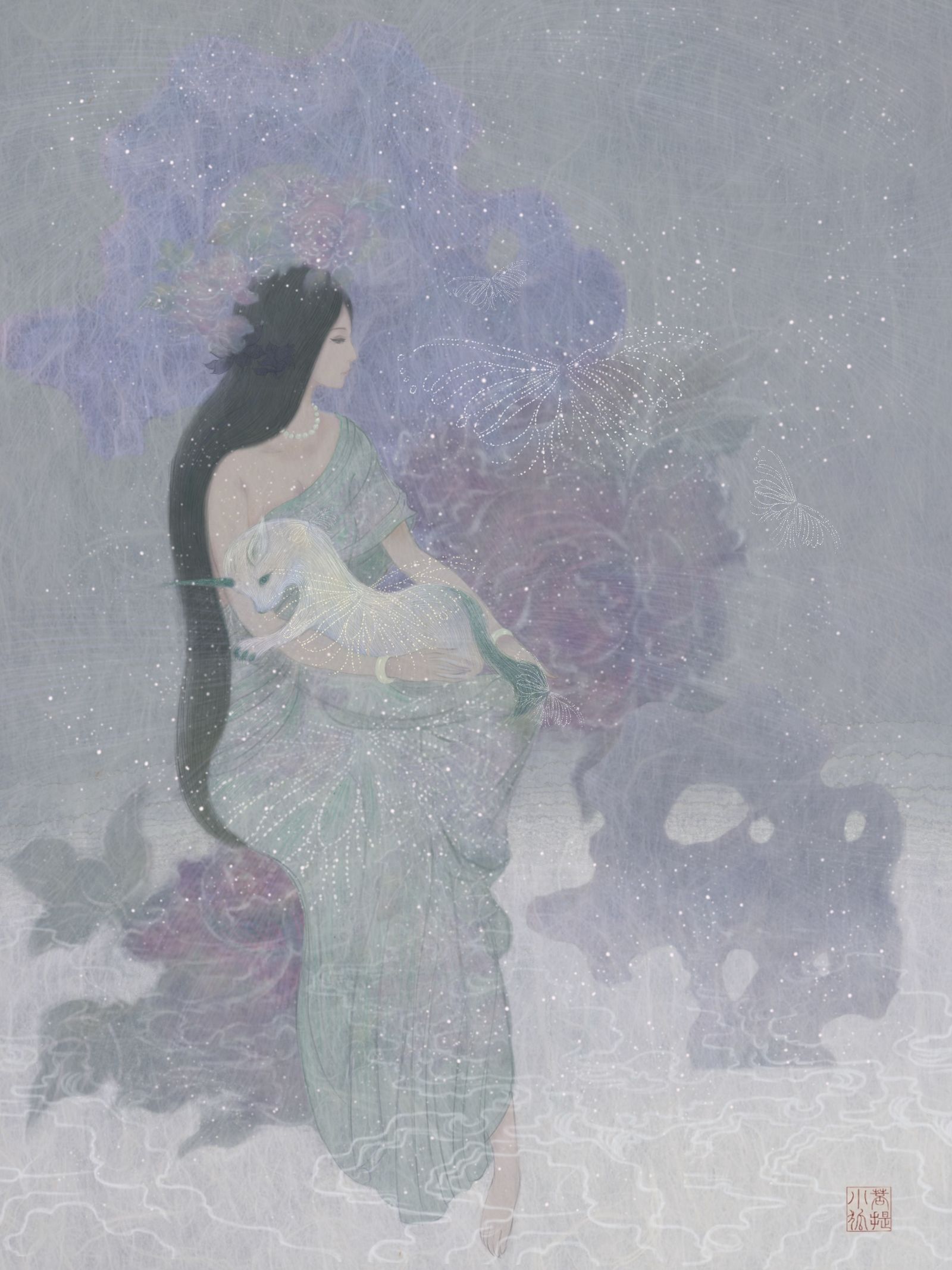 东方神女集  | 《青灵・辨心》不立神坛，不逞锋芒，只以一身温柔，护人间坦荡，守世间真心。头像同人高清图