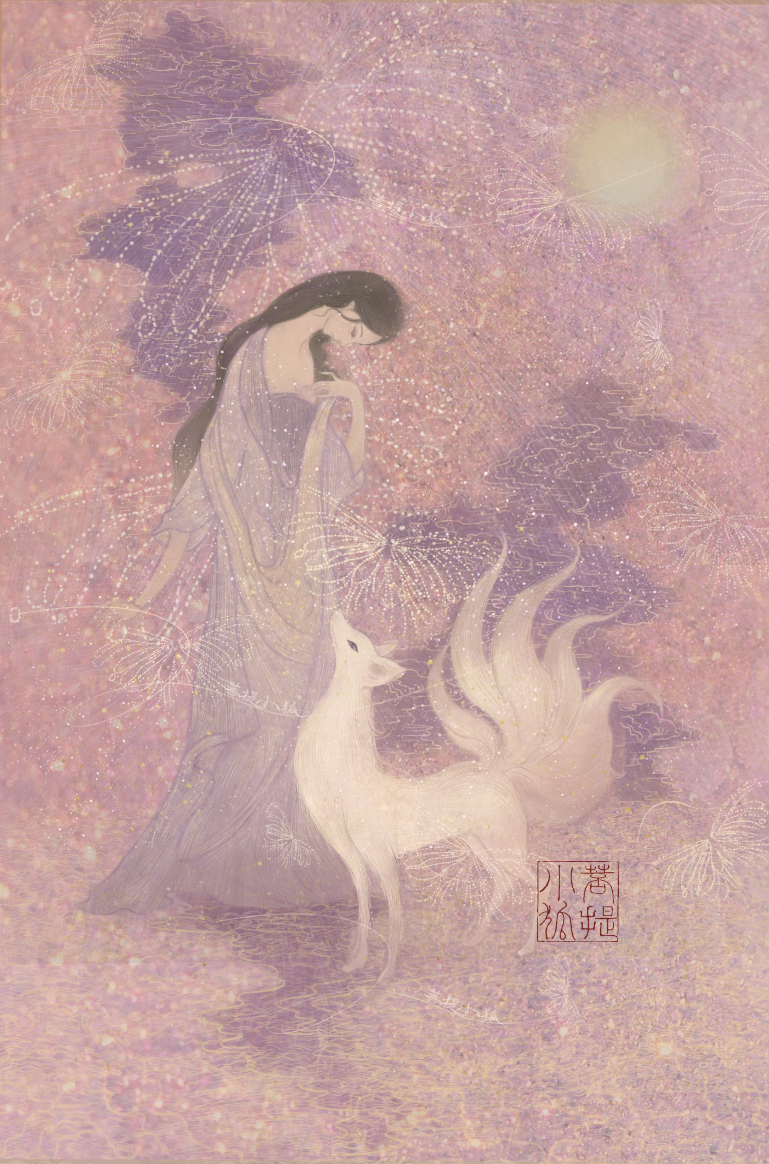 东方神女集  | 《紫仙·人间游 》与灵狐相伴，把山海里的浪漫与护佑，都藏进了人间的朝朝暮暮里。头像同人高清图