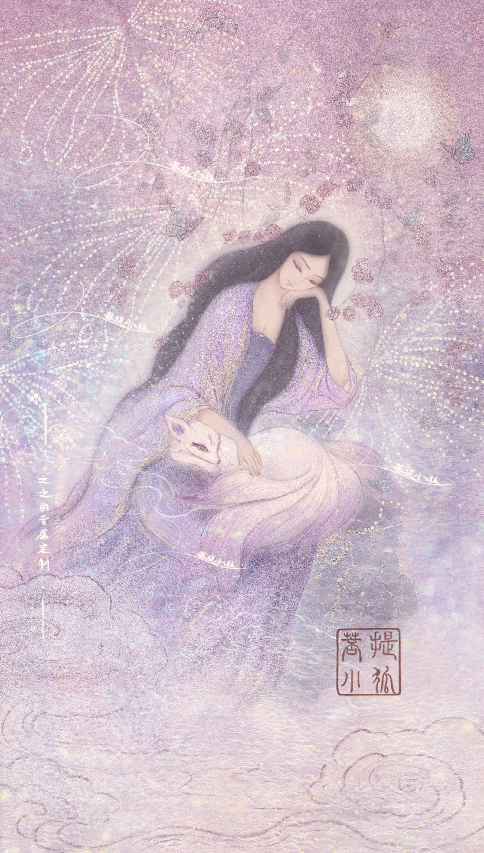 东方神女集  | 《渡梦》一姝一狐，一庭风月，不用奔赴山海，温柔就在身边。头像同人高清图