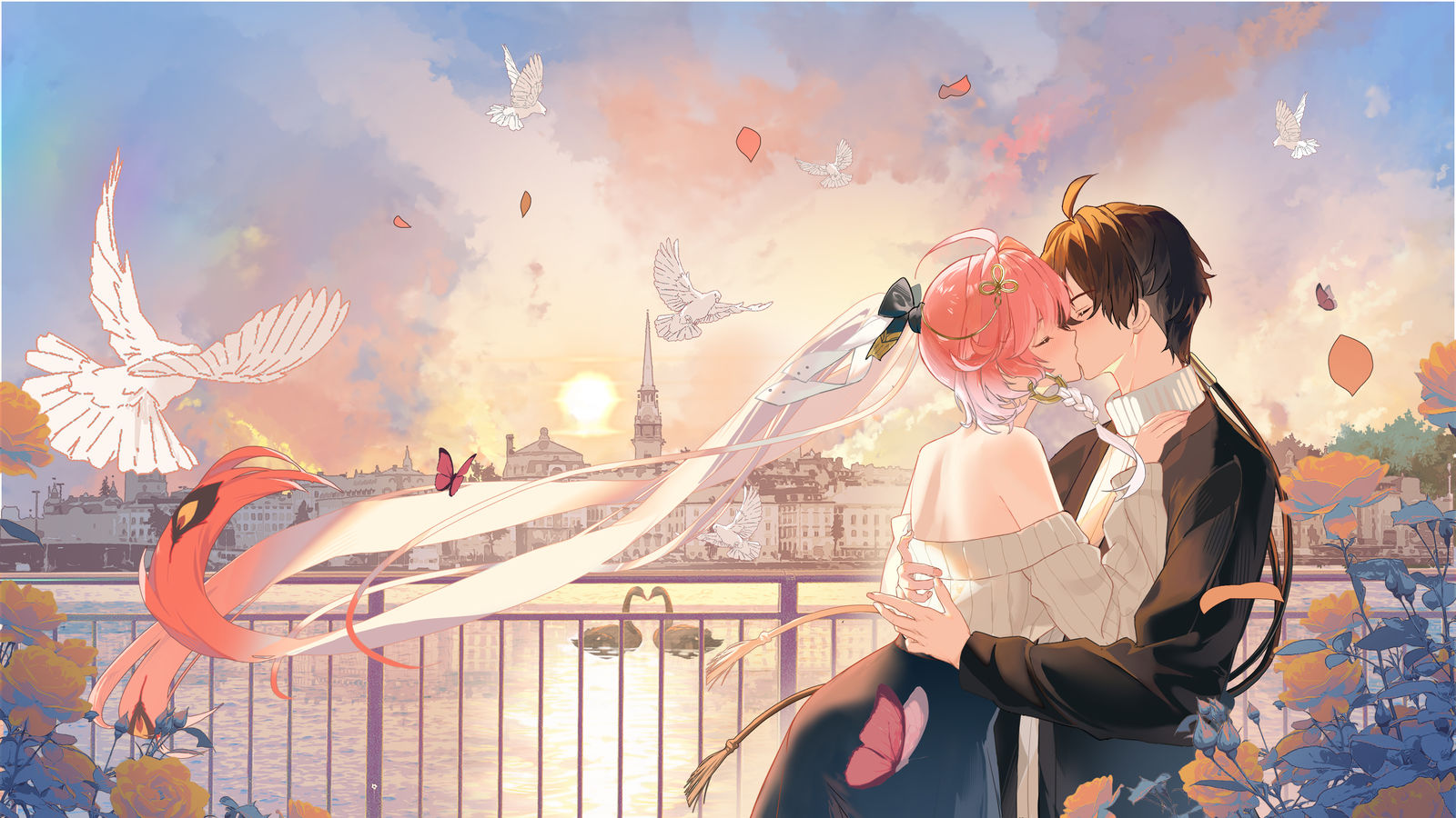 稿件解禁:长离和漂泊者的接吻头像同人高清图