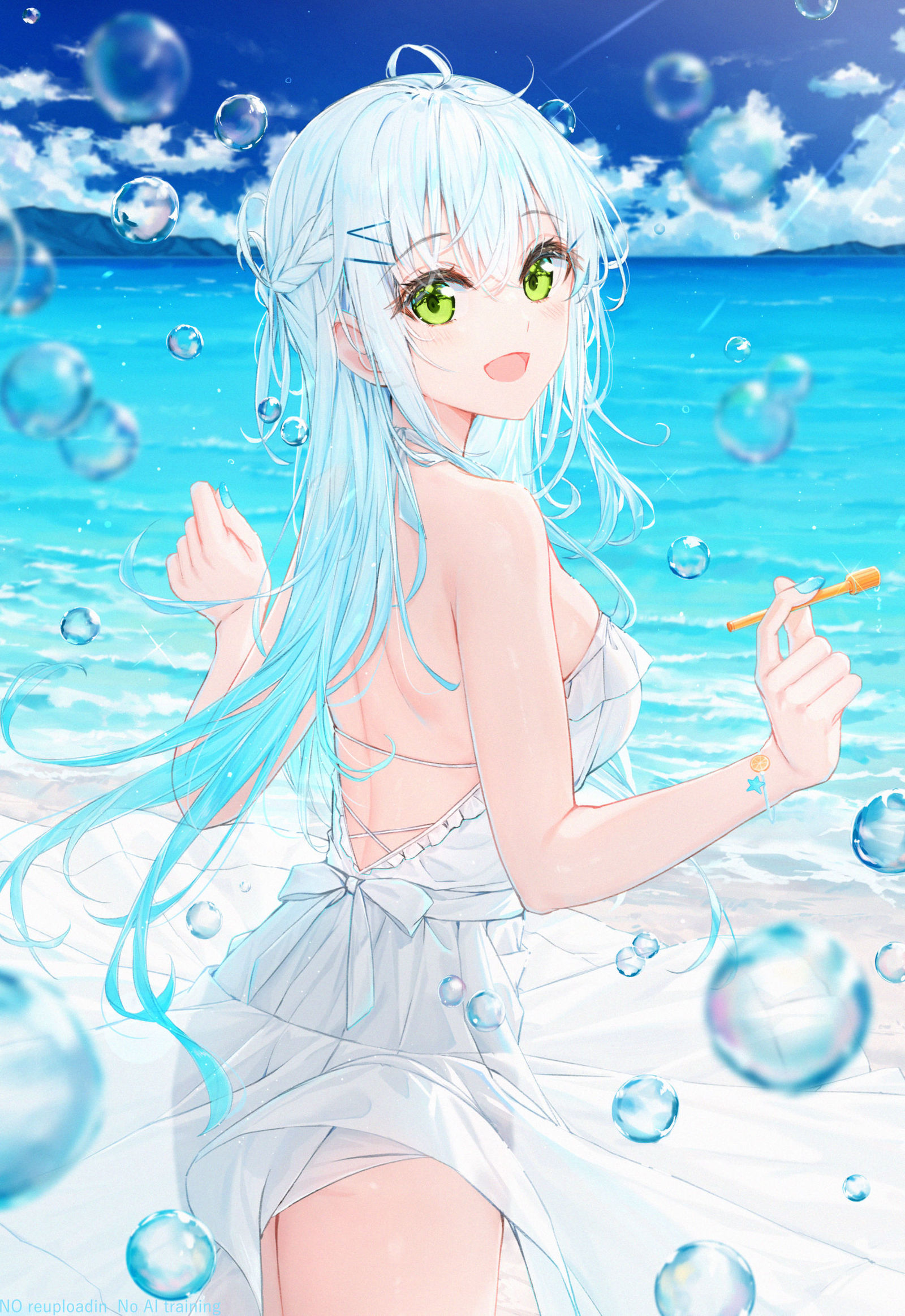 夏とシャボン玉と女の子头像同人高清图