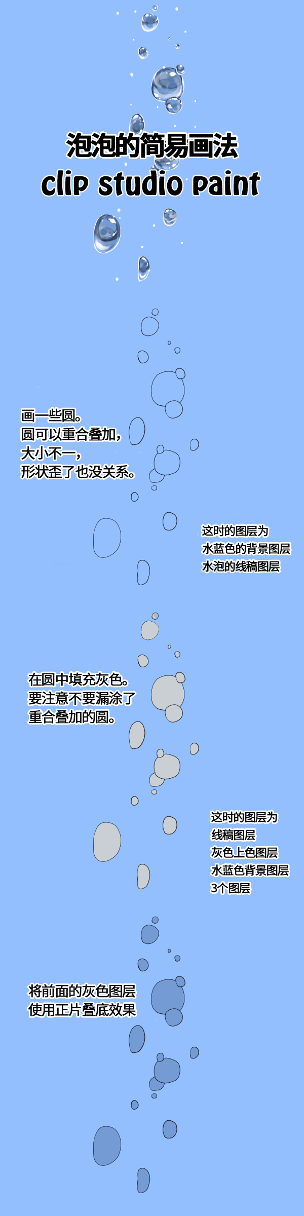 画师甘ガエル２，分享在优动漫PAINT，中如何绘制水中气泡的方法步骤  插画图片壁纸