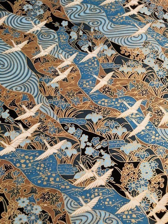 Yuzen Chiyogami Washi ​​​​的和风纹样设计 插画图片壁纸