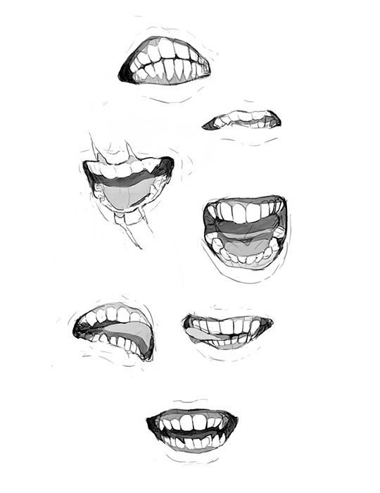大嘴巴牙齿简笔画图片