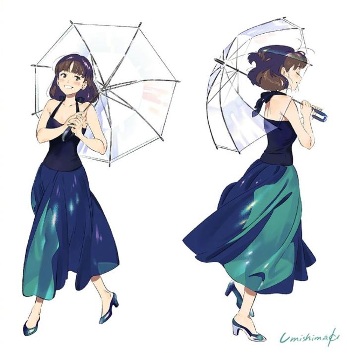 打伞、女仆、跳舞，来自画师海岛千本的女子动作姿势参考 插画图片壁纸
