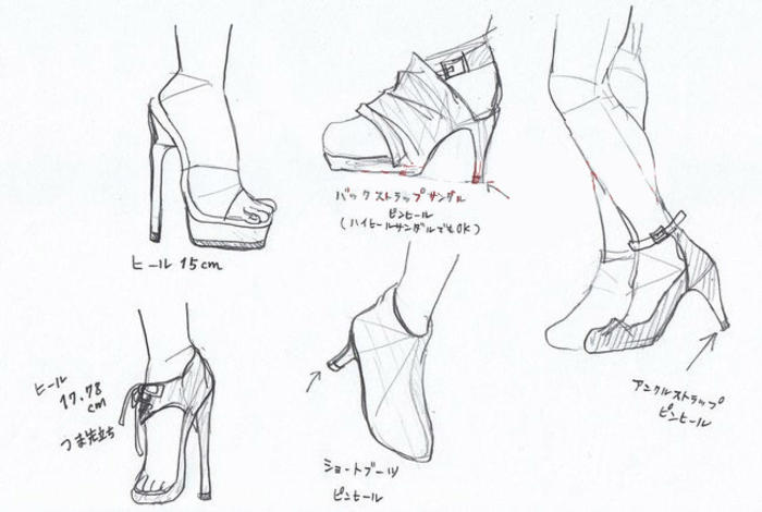 鞋子的讲座分享，高跟鞋的种类、高度等素材插画图片壁纸