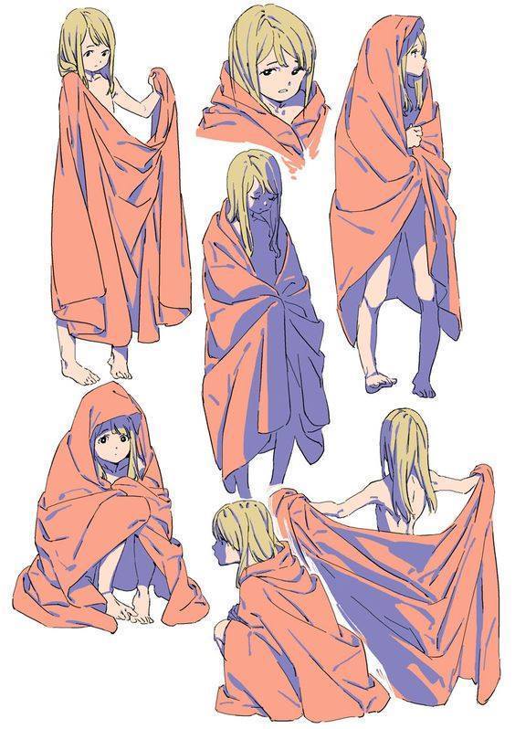 披风斗篷皱褶服装绘画素材