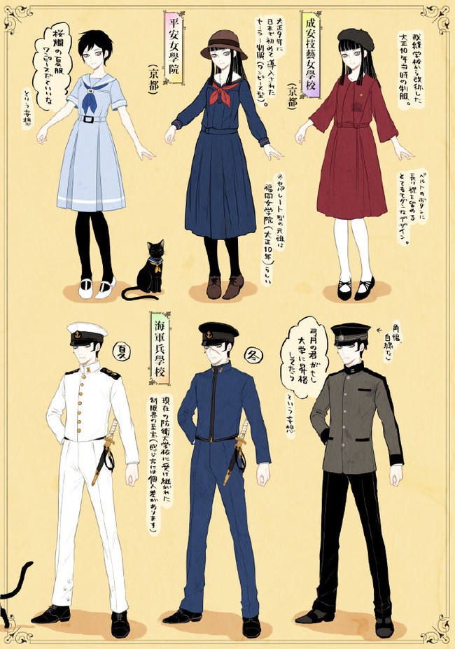 穿越吧,我知道你们喜欢这个,一组大正风服装素材 via:画师烟李
