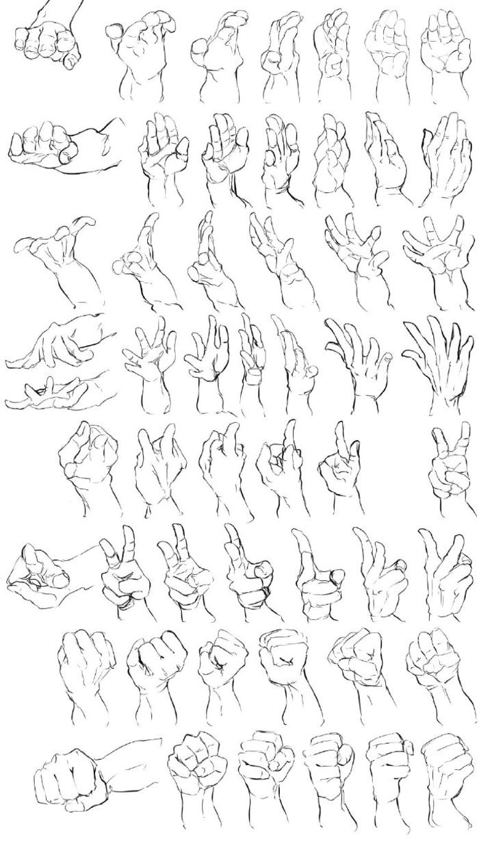 一组手和凑数的脚的练习素材 插画图片壁纸