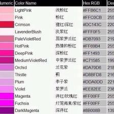 超全的中英文色谱名称， 色卡素材 头像同人高清图