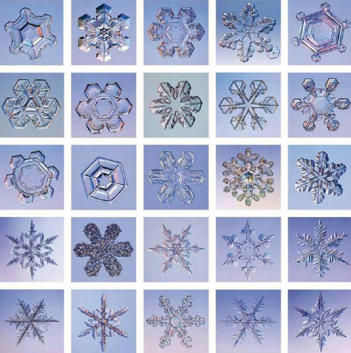 雪崩的时候每一片雪花都在勇闯天涯雪花水结晶素材