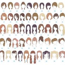 男性与女性各上百种发型参考素材插画图片壁纸