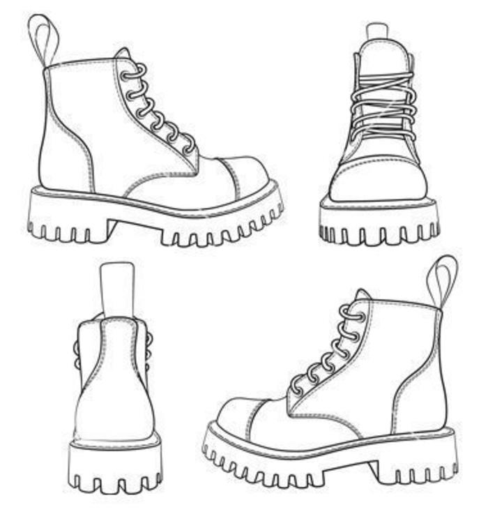 多款、多角度的鞋子绘制参考插画图片壁纸