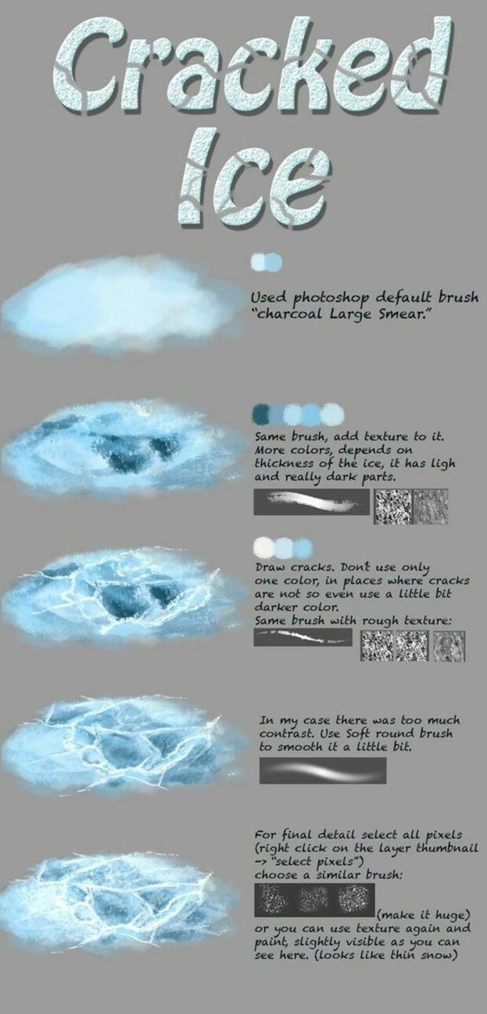 冰的画法 ​​​，看不懂字看过程图就行 插画图片壁纸