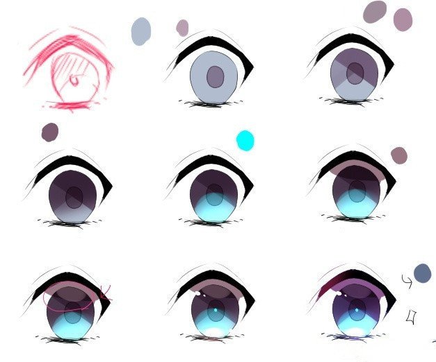 分享几种日系大眼睛的绘画过程，教你用图层模式就画出通透感的眼睛插画图片壁纸