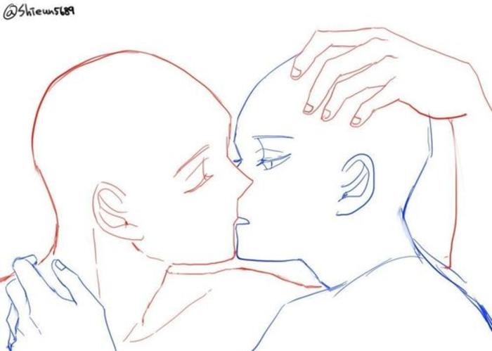 【绘画素材】亲吻のN种正确姿势，双方渐入佳境插画图片壁纸