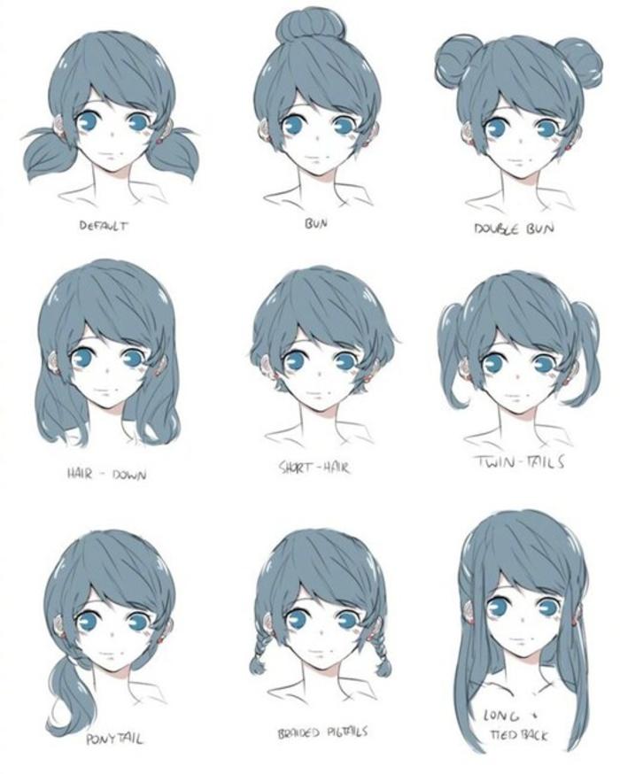 日系插画素材之女孩子的发型 插画图片壁纸