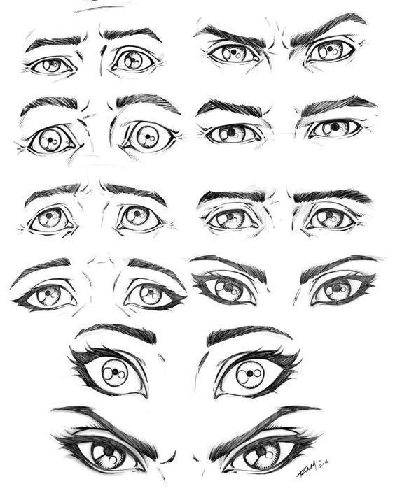 不同表情下眼神的画法，角度透视的变化也可以参考插画图片壁纸