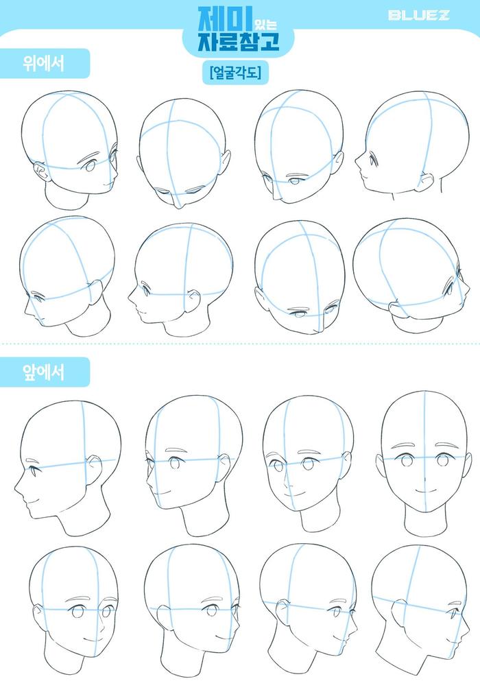 头部不同角度与动态绘制参考插画图片壁纸