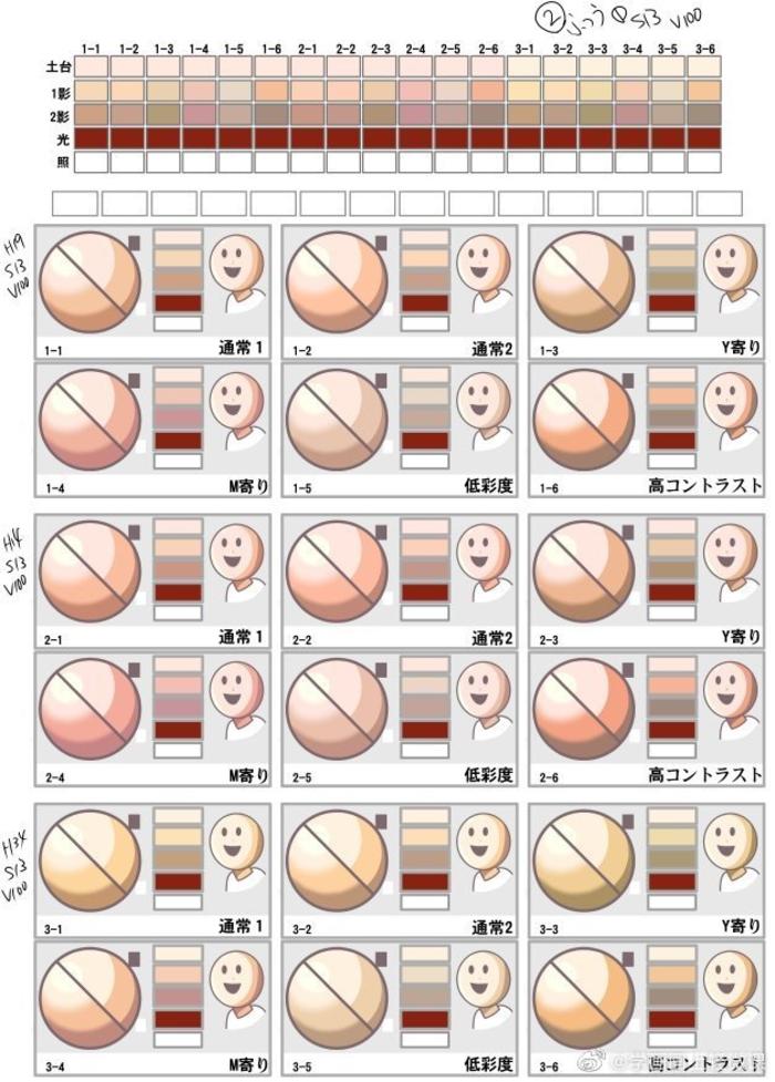 皮肤色卡一套，非常不戳 插画图片壁纸