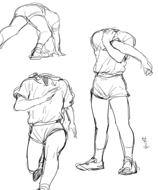人体姿势动态参考练习学画画