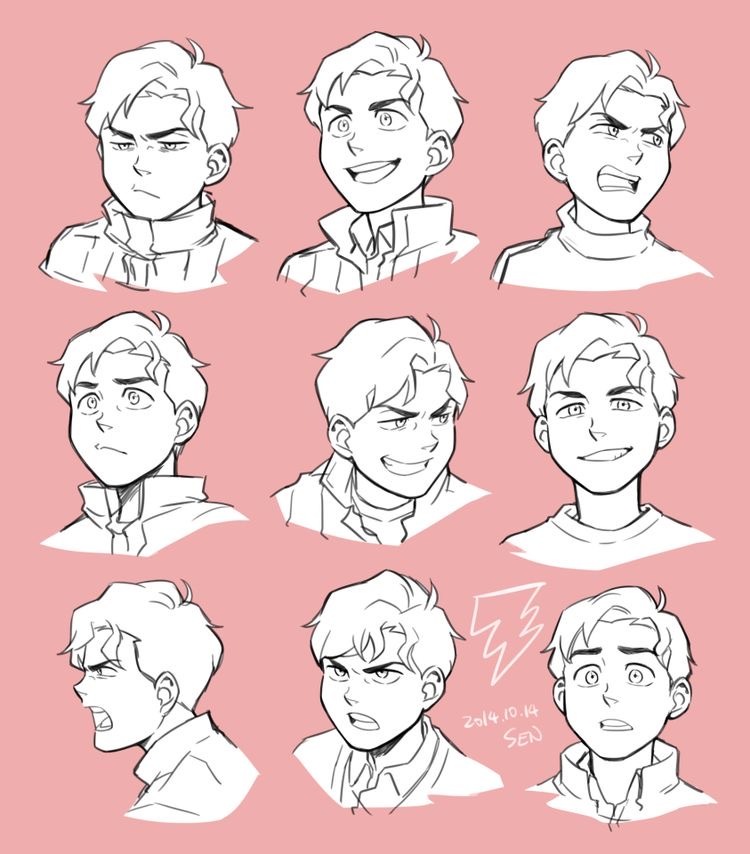 不同情绪的表达多种人物表情素材学画画