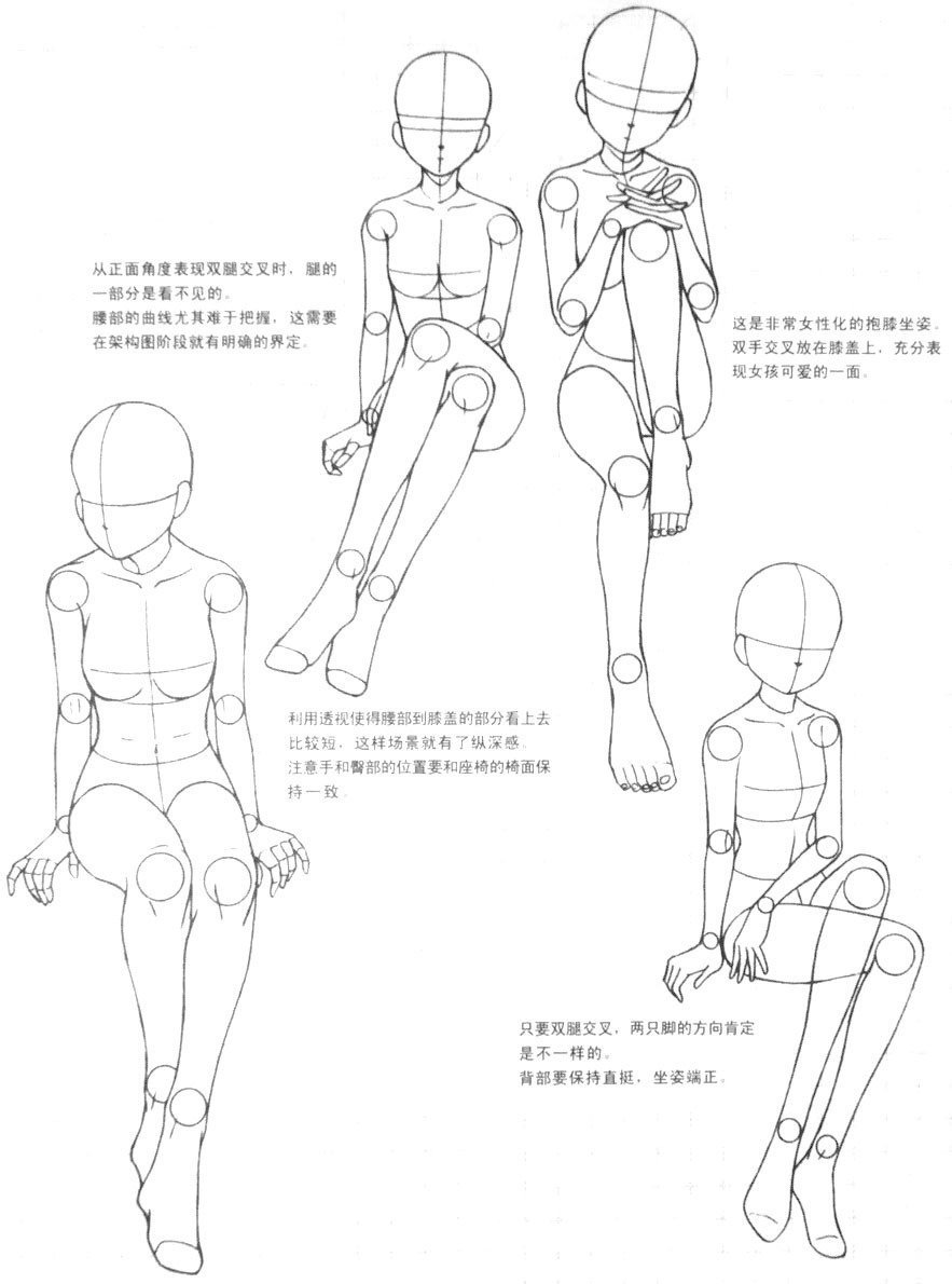 行走奔跑坐姿等動態參考人體透視乾貨收藏