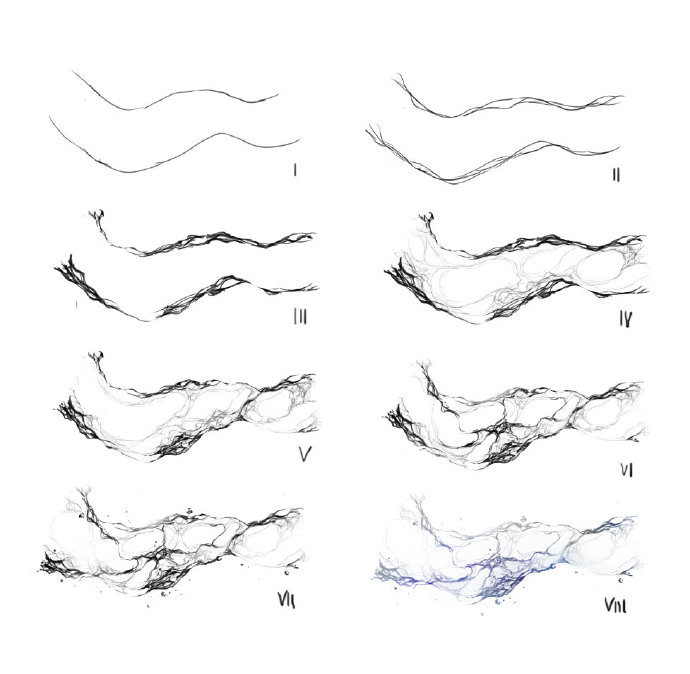 水的画法教程水绘画素材