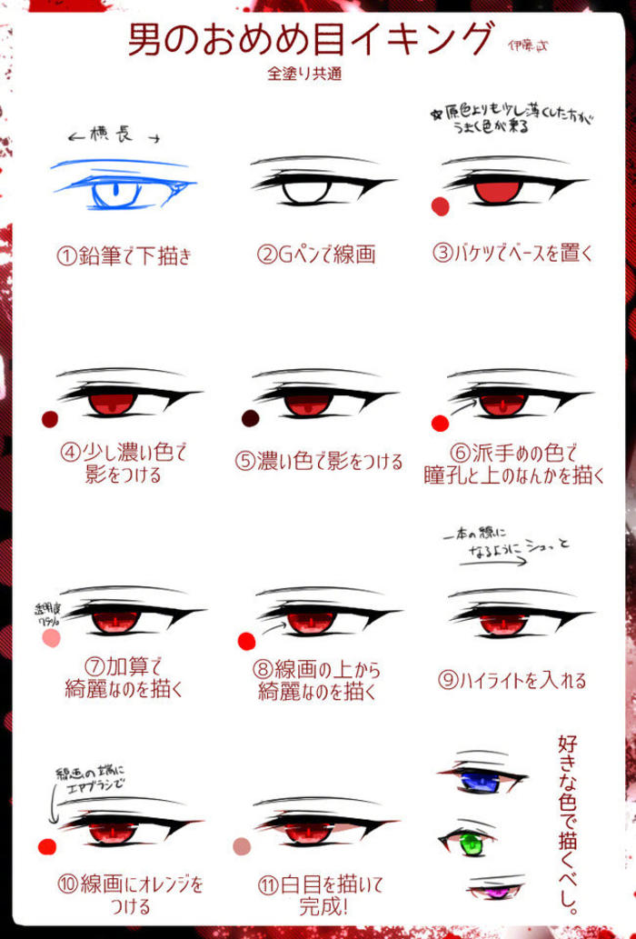 日系眼睛绘画参考插画图片壁纸