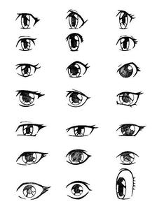 眼睛不同的表现手法，超多种，拿去练练手吧插画图片壁纸
