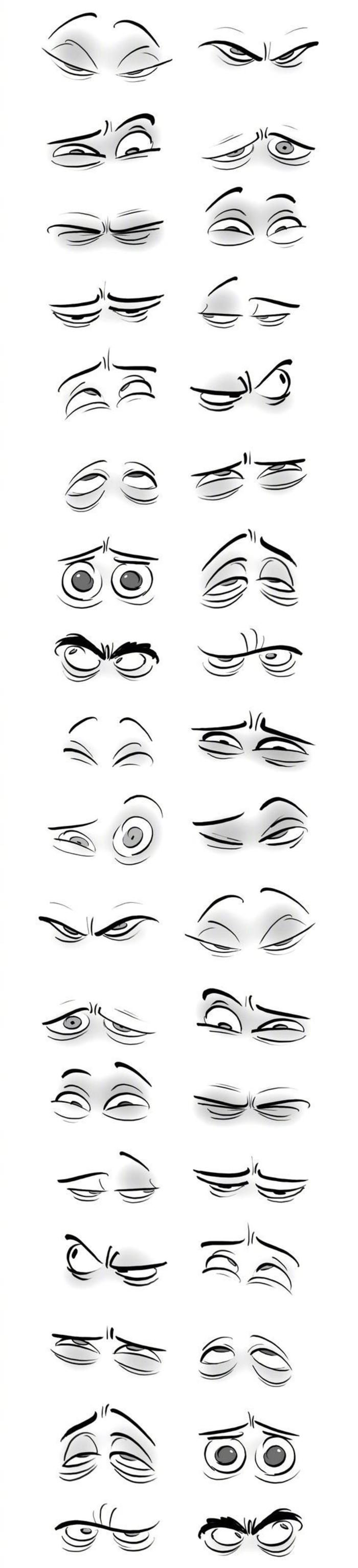 眼睛不同的表现手法，超多种，拿去练练手吧插画图片壁纸