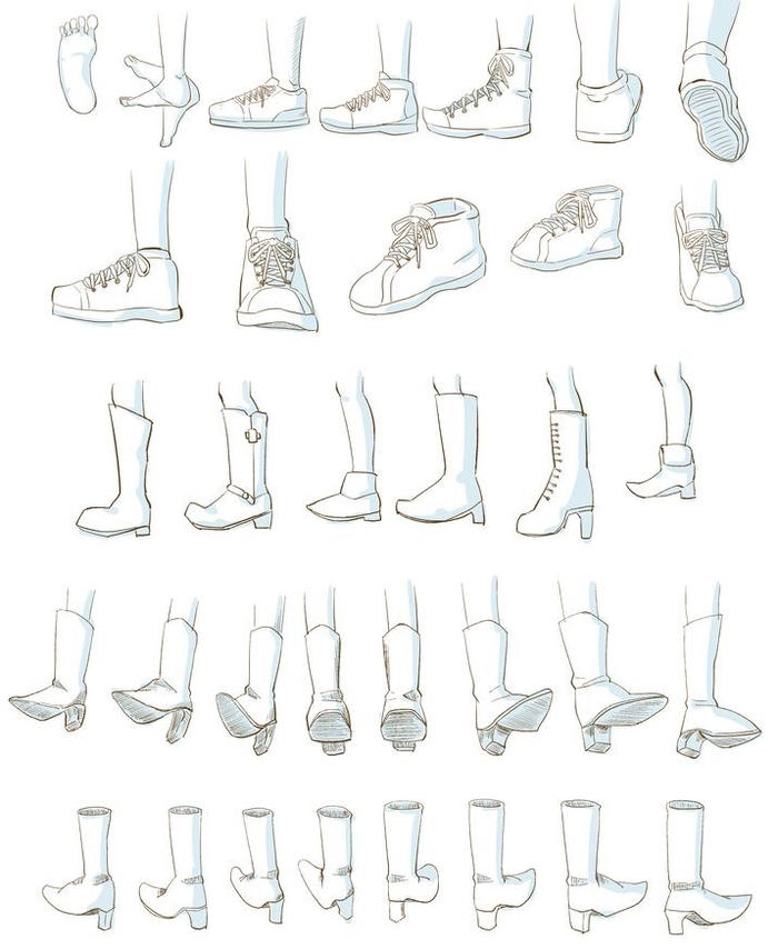 足部不同角度与动态的画法插画图片壁纸