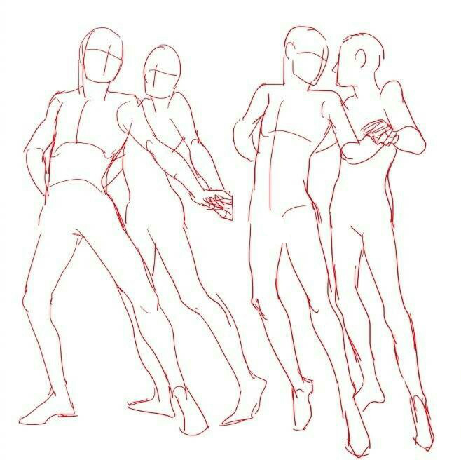 画师kelpls的双人舞姿练习素材,学画画