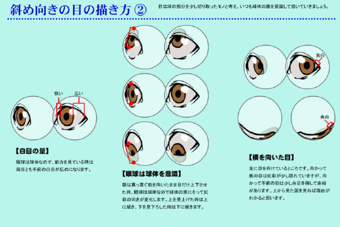 眼睛的种类以及一些角度变化规律。pixiv ID：83242 插画图片壁纸