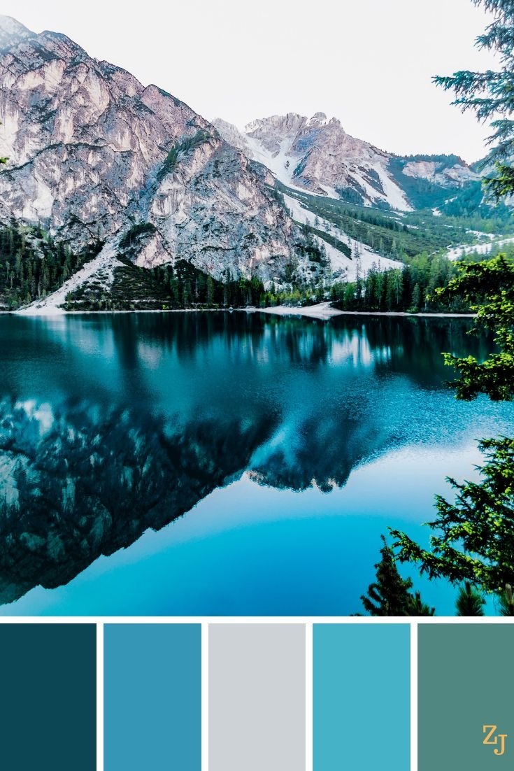 大自然的配色美学山间夕阳湖畔