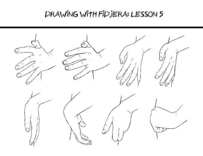 手的各种动作画法参考，来自画师fidjera 插画图片壁纸