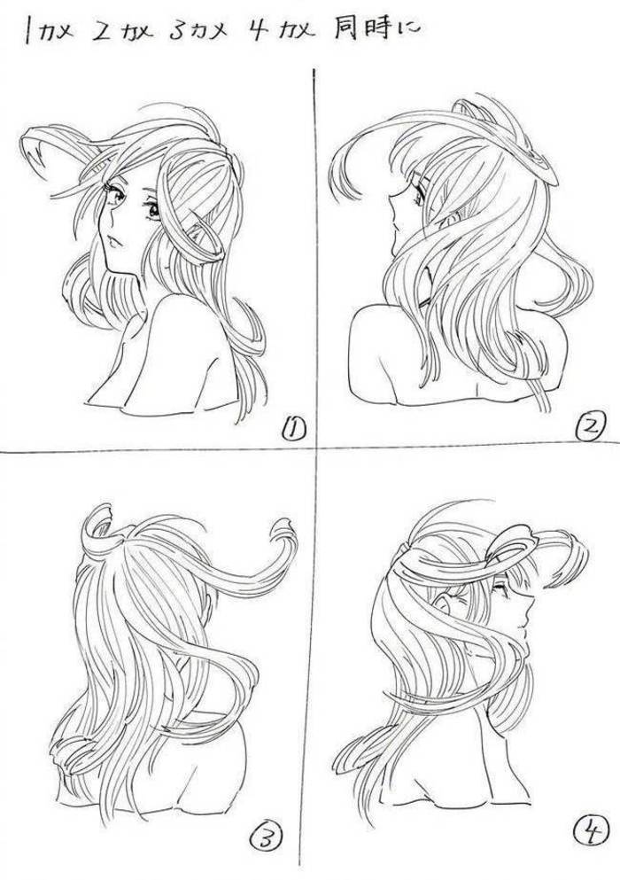 分享插画师：えびも关于头发的一些画法心得插画图片壁纸