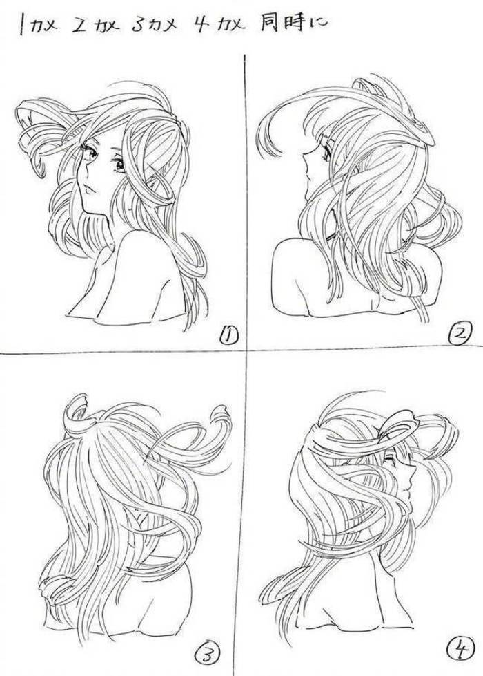 分享插画师：えびも关于头发的一些画法心得插画图片壁纸